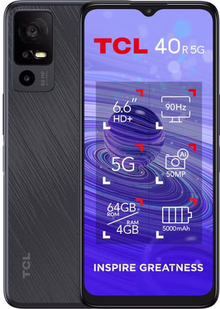 TCL 40R 5G Smartphone 64GB Schwarz Starlight Black