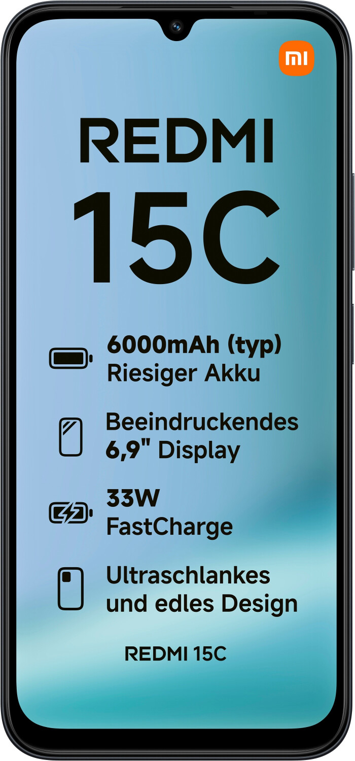 Xiaomi Redmi 15C Smartphone 128GB Schwarz Midnight Black