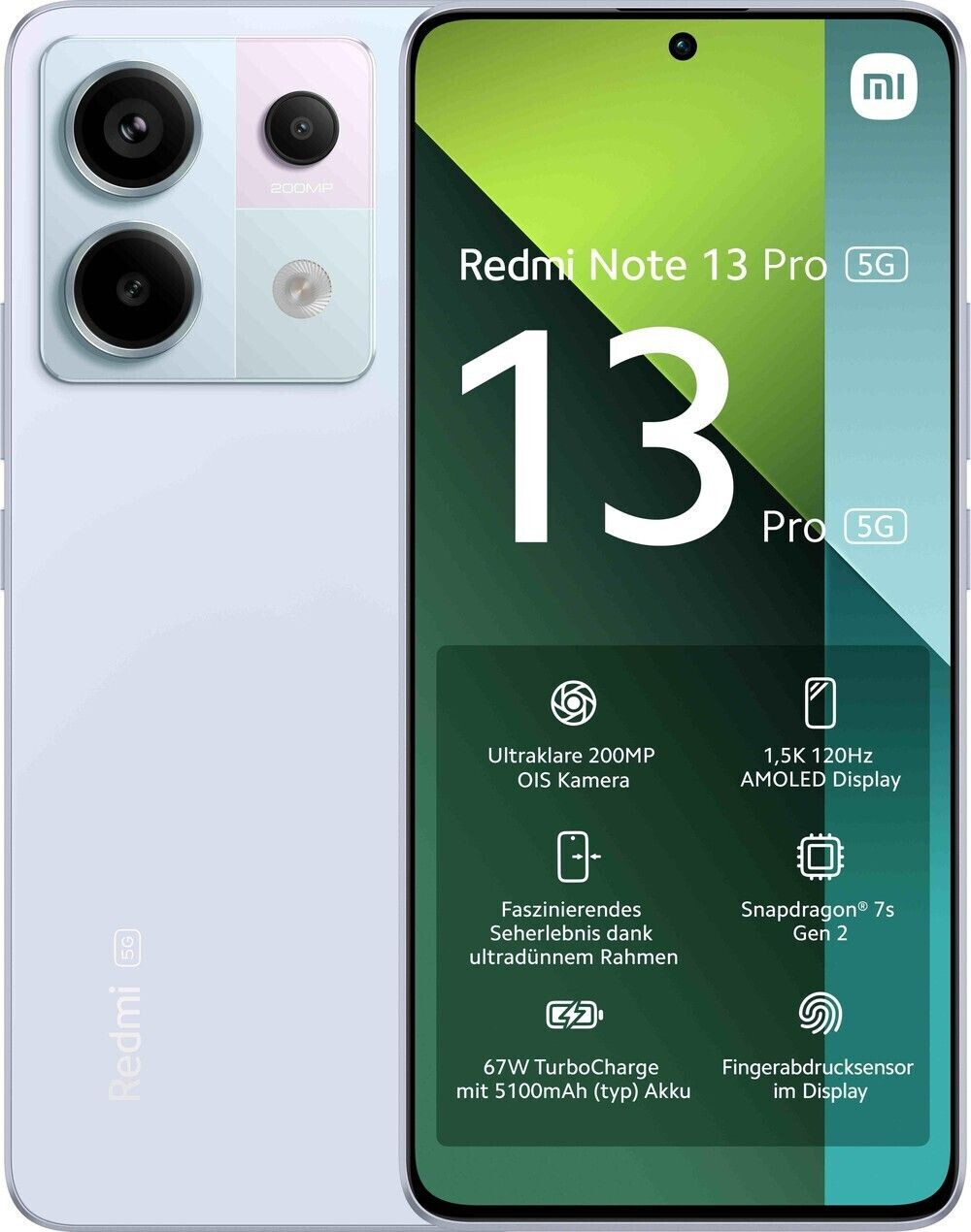 Xiaomi Redmi Note 13 Pro 5G Smartphone 256GB Violett Aurora Purple